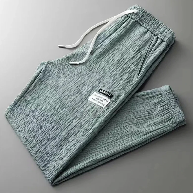 

Men's Harem Pants Summer Casual Trousers Loose Elastic Waist Solid Color Jogging Sport Sweatpants Big Size Pantalones Masculinos