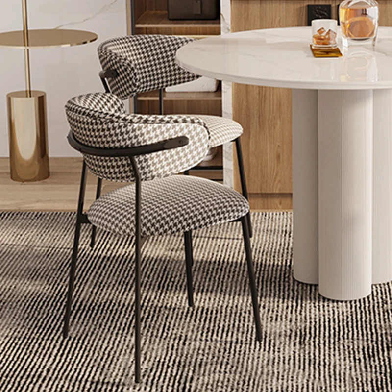 

Black Metal Leg Dining Chair Nordic Design Upholstery Ergonomic Relaxing Chair Living Room Minimalis Sillas De Comedor Furniture