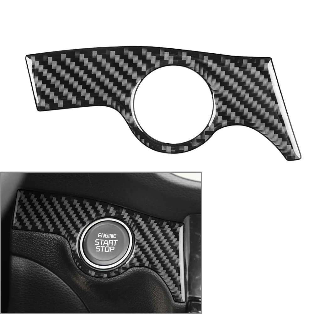 

Углеродное волокно, кнопка запуска двигателя автомобиля, кнопка остановки, панель, декоративная наклейка для Kia Forte Cerato K3 2019 2020 2021, левый руль