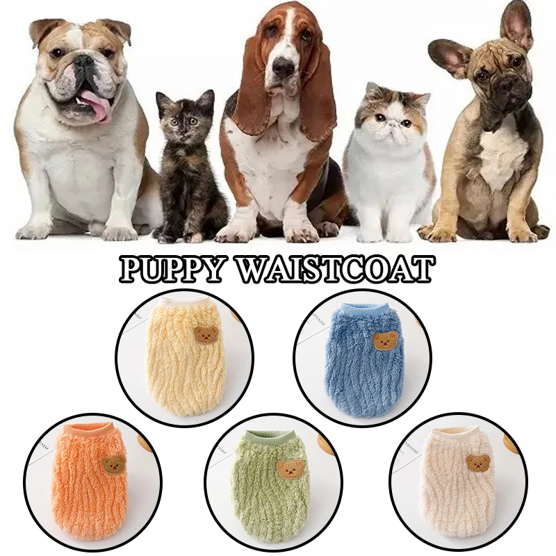 

Double-faced Coral Fleece Dog Vest Winter Dog Clothes For Small Dogs Hoodies Cat Jacket Puppy Coats Cat Clothes Pet Items