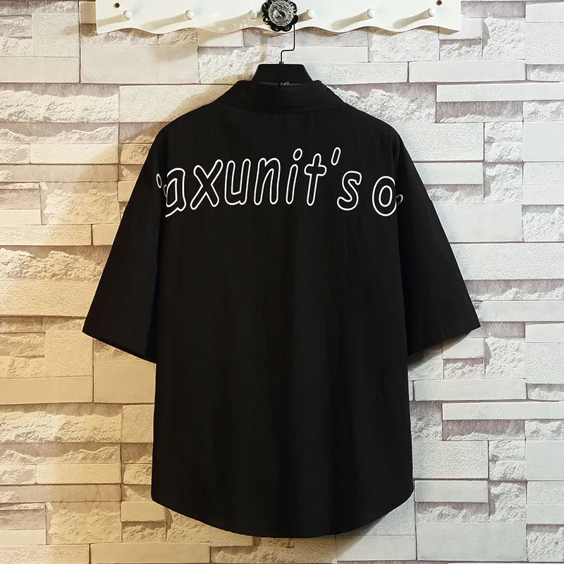 

Men's Oversized Shirts Short Sleeve Dress Mens Fashion Cotton Blouse 5xl Letter Oversize Shirt for Men Man Clothing Casual