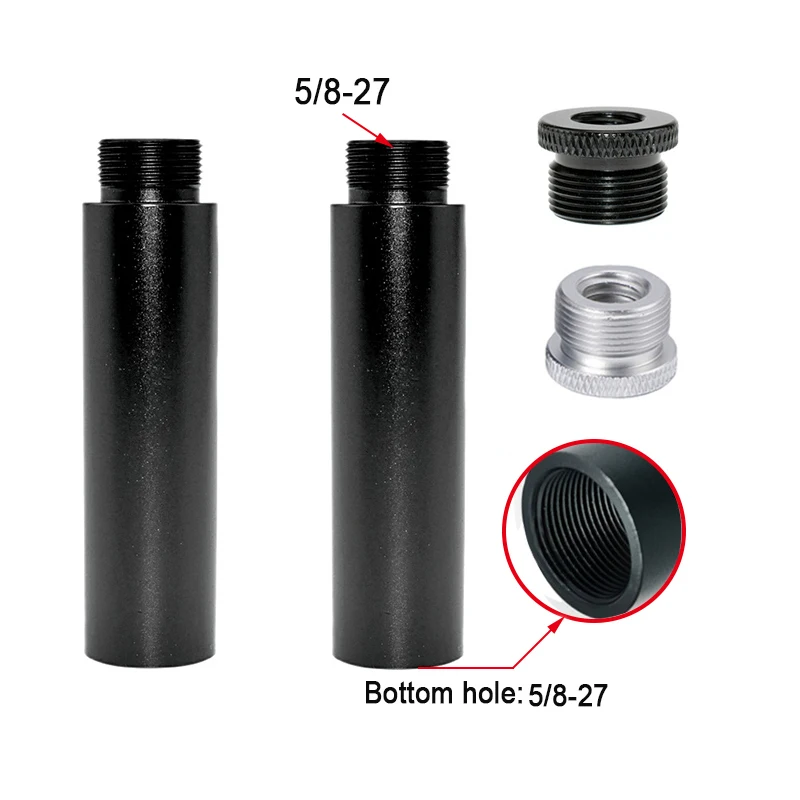 

5/8-27 Microphone Bracket Extension Rod Set 5/8 Inch to 1/4 3/8 Conversion Screw Aluminum alloy Live Microphone Extension Rod