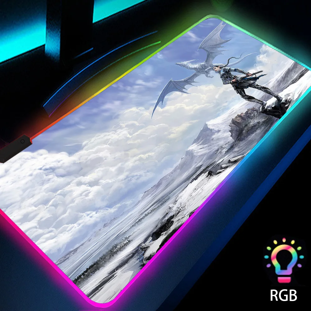 

Blue Eyes with Dragon Work Office Rgb Mechanical Keyboard Full Pc Game with Computer Pad Gamer Xxl Mouse Pad LED anime Backlight