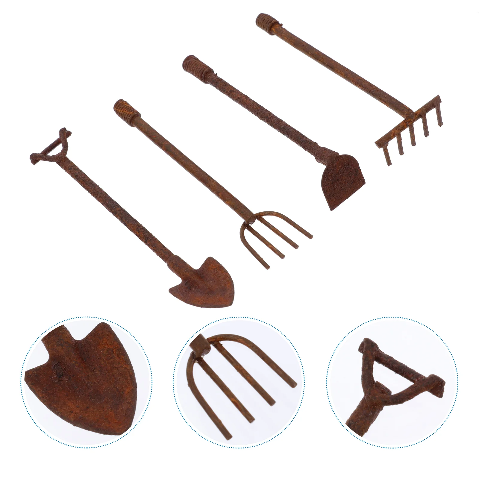

4 Pcs Miniature Plants Dollhouse Gardening Accessory Fairy Tools Accessories Iron Decorations