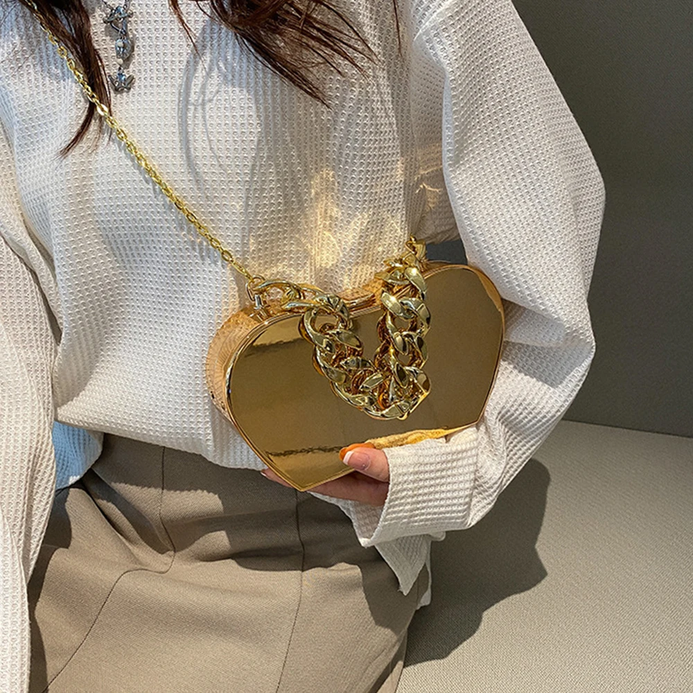 Fashion Acrylic Box Bag Thick Chains Crossbody Bags for Women Fruit Design Women Handbags Cute Shoulder Bag Evening Bags Clutch