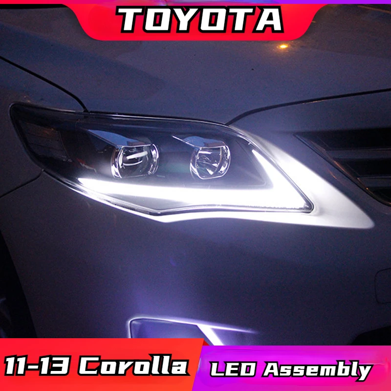 

Applicable to 11-13 Toyota New corolla headlamp assembly retrofitting LED daytime running lamp double lens xenon lamp