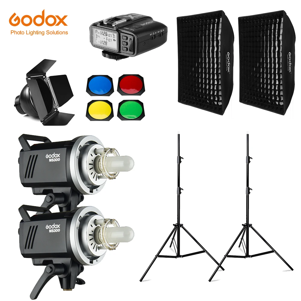 

Вссветильник шка Godox MS300 600Ws 2x300Ws для фотостудии, софтбокс, осветительная стойка 280 см светильник дверь сарая, триггер, встроенные приемники