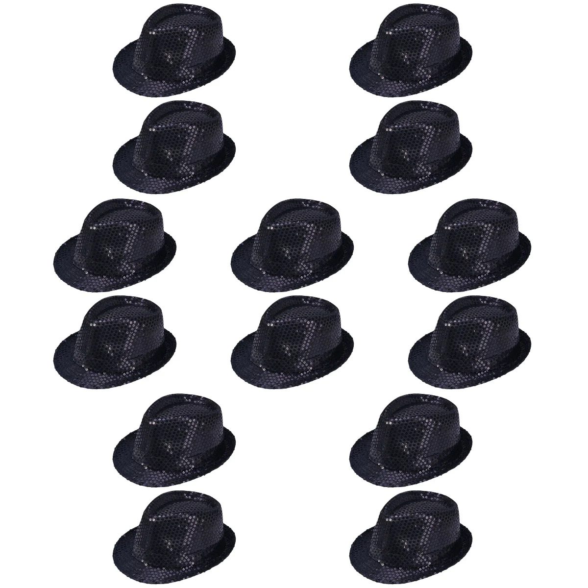 

7x Show Dance Jazz Caps Formal Costume Hats Shining Hat Party Hat Dancer Headwear Women' s Sequin Fedora Show Dance Jazz Caps