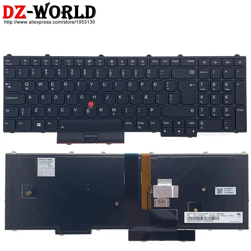 

New Original IC Icelandic Backlit Keyboard for Lenovo Thinkpad P50 P70 P51 P71 Laptop Backlight Teclado 00PA304 00PA386 01HW216