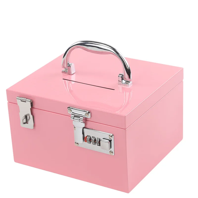 

Stainless Steel Portable Safe, Cash Box, Money, Piggy Bank, Coin Storage, Code Lock, Children's Safe