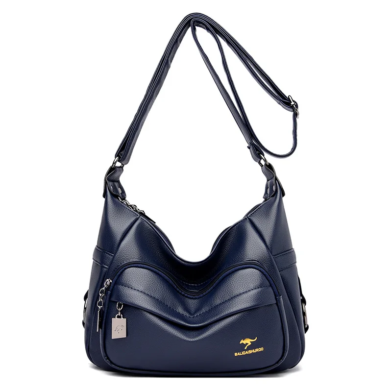 Роскошная винтажная Сумочка для женщин, вместительная мягкая кожаная Наплечная Сумка через плечо, качественная кожаная классическая многослойная Сумка