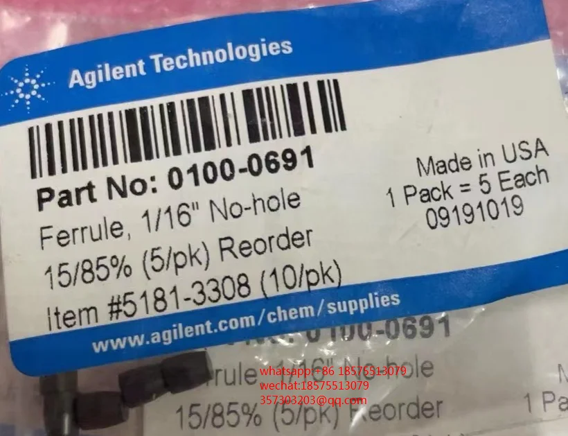 Для Agilent 0100-0691 наконечник 1/16 &quotбез отверстия 09191019 15/85%(5/pk) для массового