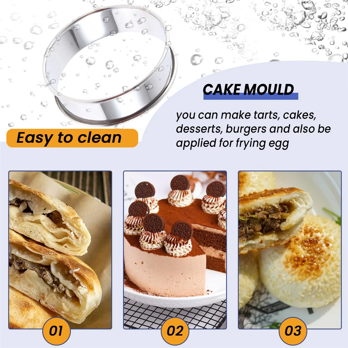 6-компонентные кольца для кексов двойное свернутое кольцо пирогов из нержавеющей