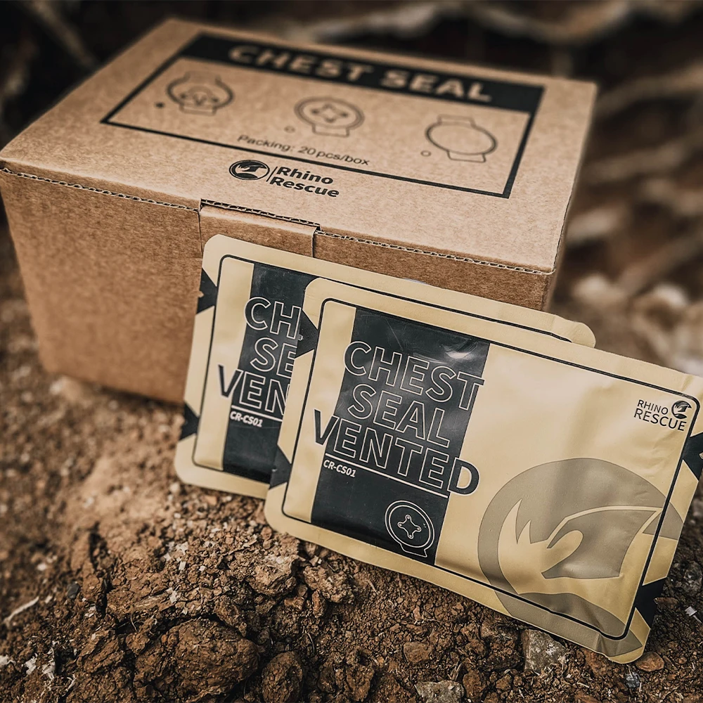 

RHINO Chest Seal Quick Useful Chest Wound Emergency Occlusive Dressing Bandage First Aid Kit Accessories With Vent