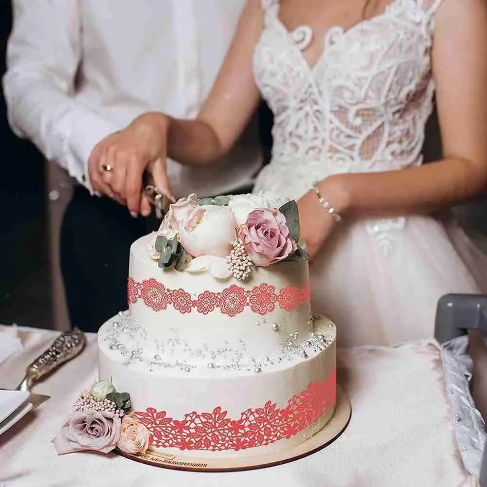 

1PC Lace Flower Wedding Cake Silicone Beautiful Flower Fondant Pastry Tool Mold Lace Mousse Mat Icing Sugar Craft M8N0