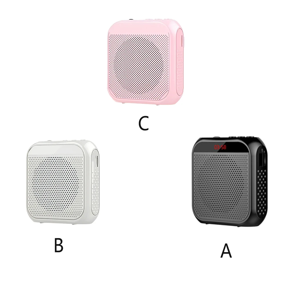 

Голосовой усилитель портативный милый однотонный резиновый корпус цифровая кнопка управления обучение аудио динамик громкий динамик белы...