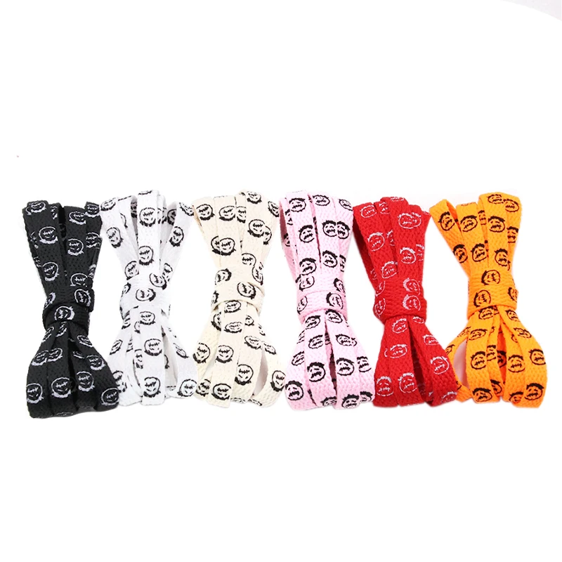 WeiouLaces 8MM Polyester Cords Carton Ropes Flat Silk Screen Elder Pattern Printed Strings Summer Camping Running Jogging Lacets