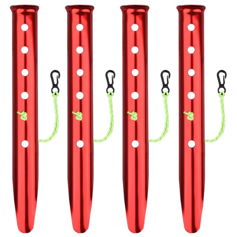 

4 Pcs U-Shaped Snow Nails Aluminum Alloy Nails Pegs Beach Sand Ground Stakes Camping Tent Accessories