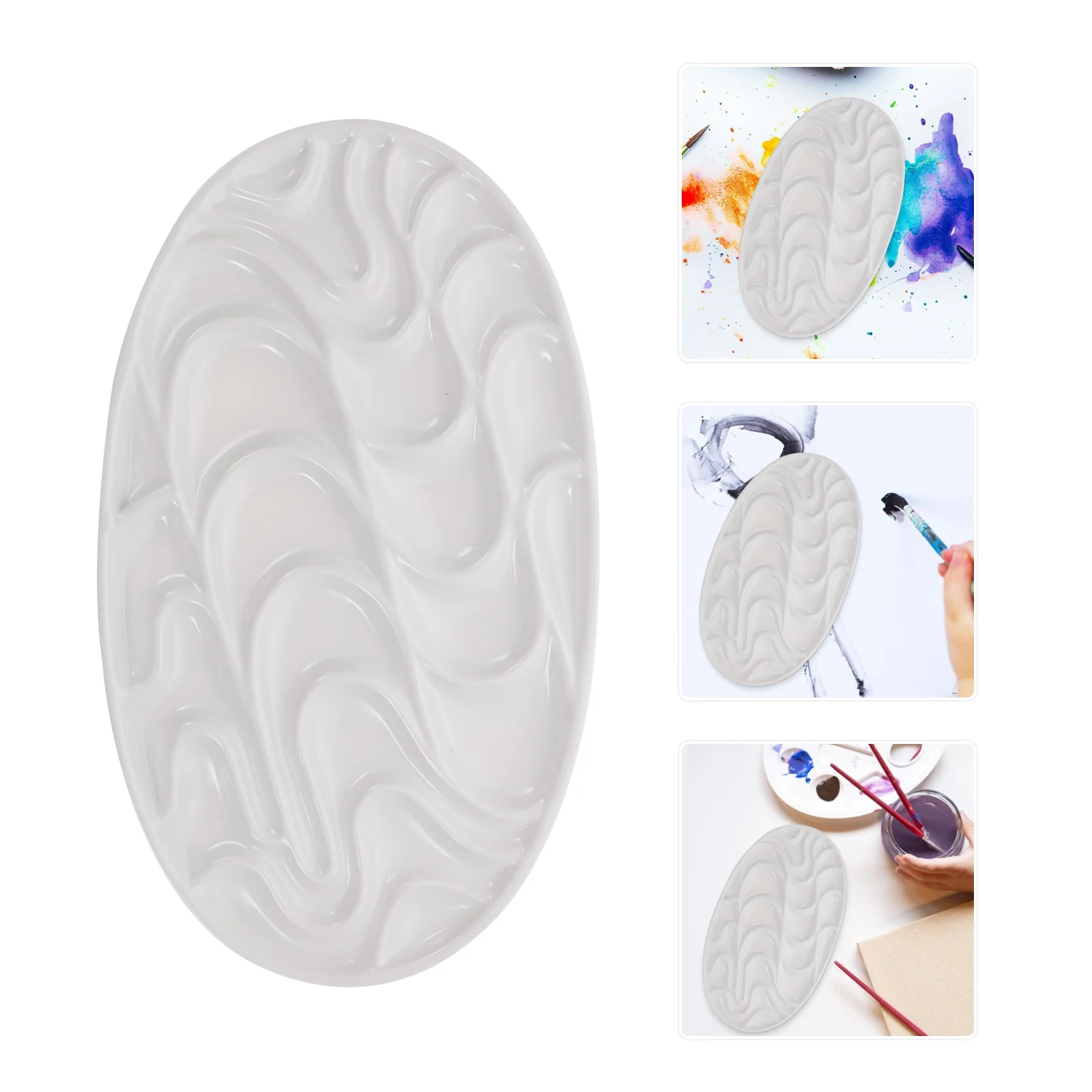 

Tray Watercolor Pallet Painting Pigment Ceramic Mixing Plate Porcelain Kids Trays Artists Watercolors Multi Gouache Holes Color