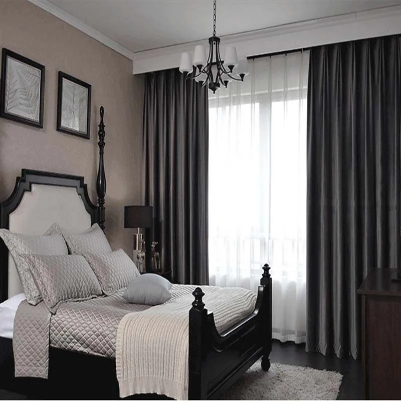 

Nordic Curtains for Living Dining Room Bedroom Custom Luxury Pure Color Modern Velvet Thick Shading Window Curtain Home Decor