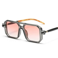 vintage square sunglasses for men fashion 2022 retro double bridge male sun glasses eyewear trendy brand design shades