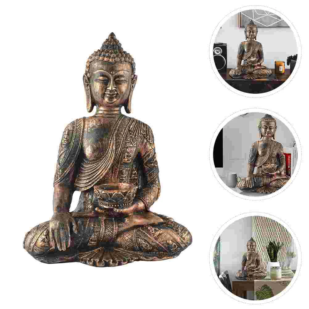 

Resin Statue Figurine Candlestick Desktop Adornment for Home