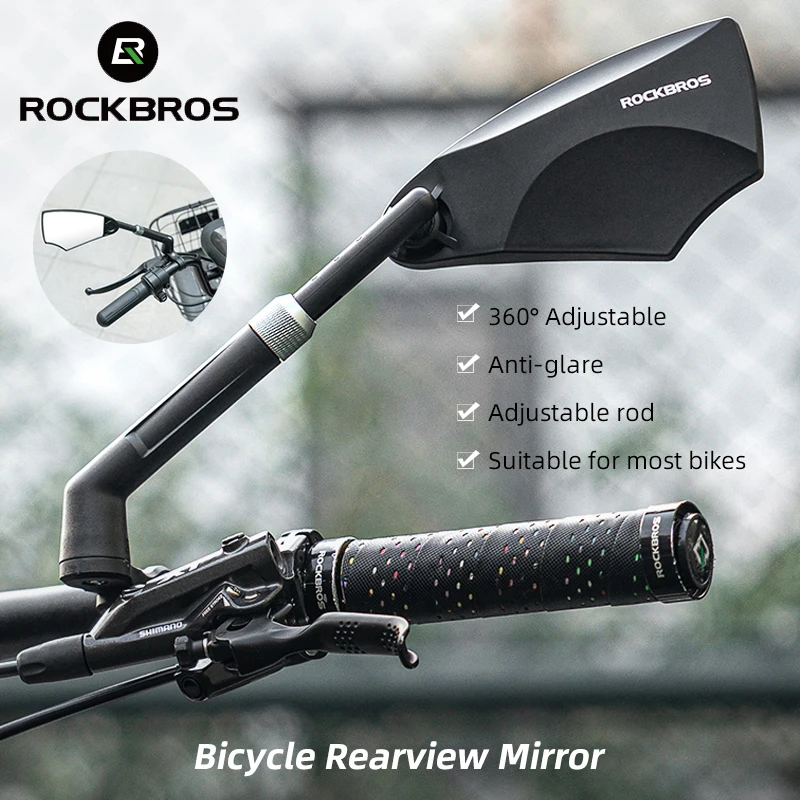 

Зеркало заднего вида для велосипеда ROCKBROS, регулируемое противобликовое зеркало 360 дюйма для шоссейного велосипеда, скутера, мотоцикла, велосипедные аксессуары