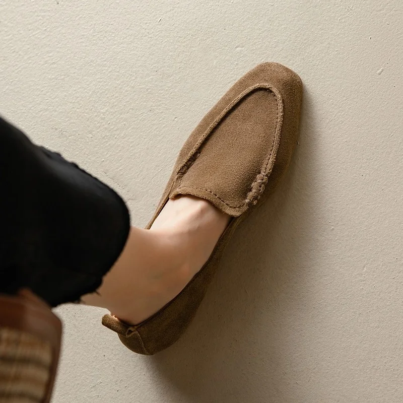 

Весенние лоферы с круглым носком, женская обувь из бычьей кожи, женская модель, винтажные Лоферы без шнуровки, женская повседневная обувь для прогулок