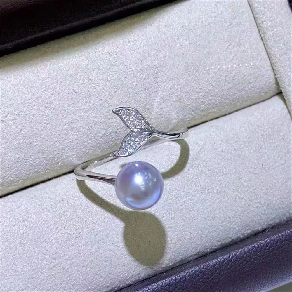 

Fishtail Gold Silver Ring Empty Set DIY Pearl Mini S925 Sterling Silver Jewelry Fit 7-9mm Beads