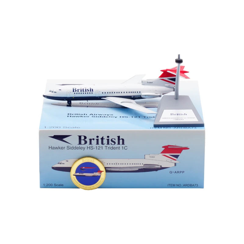 

Модель в масштабе 1:200, модель британского дыхательного пути, модель Trident литая из сплава, самолет, коллекция самолетов, демонстрация украшений для фанатов, игрушка в подарок