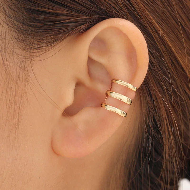 2PC Stainless Steel Fake Piercing Earrings Clips On Ears Unusual Earrings For Teens Male Earrings On Cartilage Earcuff For Women