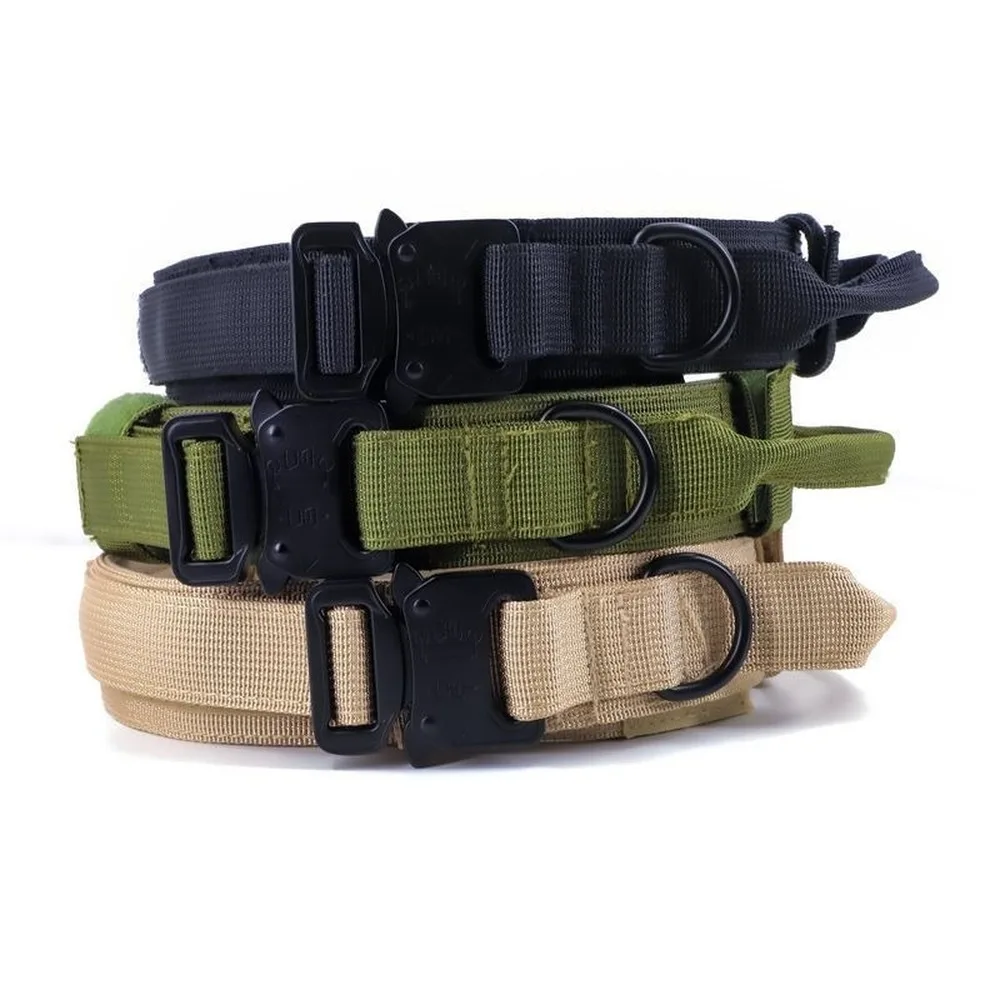 

Tactical Collar Nylon Dog Collar Outdoor Dog Traction Rope Large and Medium-sized Dog Military Dog Training Tactical Dog Belt