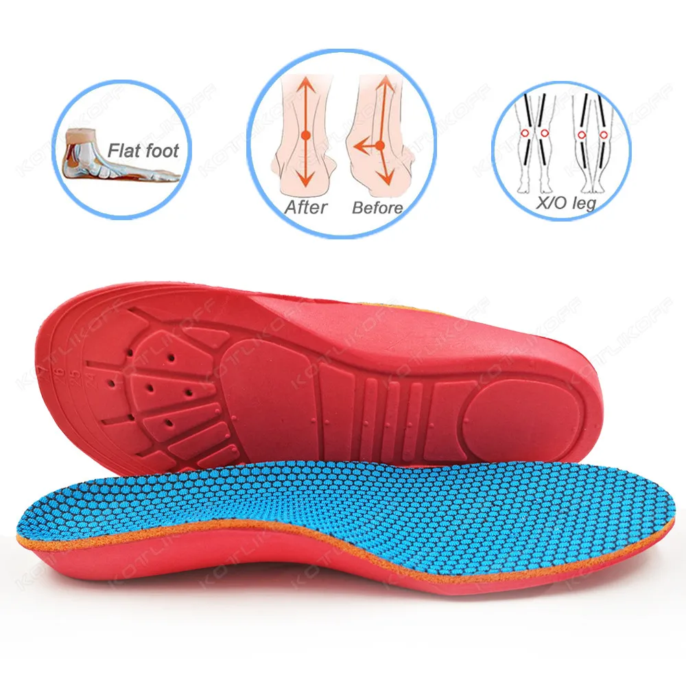 KOTLIKOFF Clearance Promotion Orthopedic Insoles For Kids Low Arch Orthotics Children Insole XO Leg Health Correction Shoes Pads |