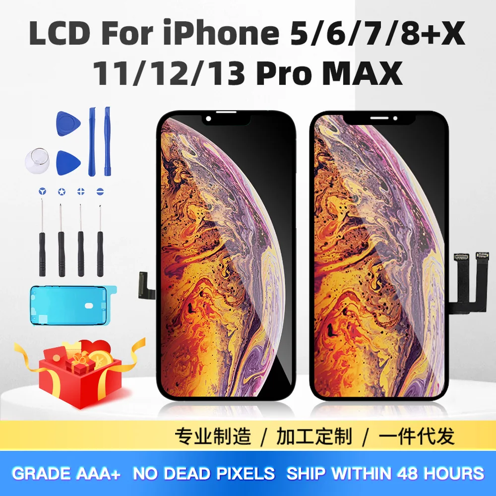 

ЖК-дисплей для iPhone X XR XS 11 12 11 Pro Max, TFT экран для замены для iphone XS Max 11 Pro, ЖК-дисплей с 3D сенсорным экраном True Tone