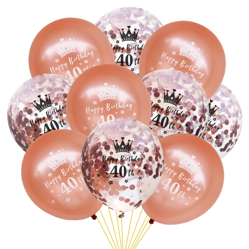 

Rose Gold Happy 40th Birthday Latex Balloon Party Decorations for 18 20st Birthday Decorations Hanging for 30th Birthday Decor