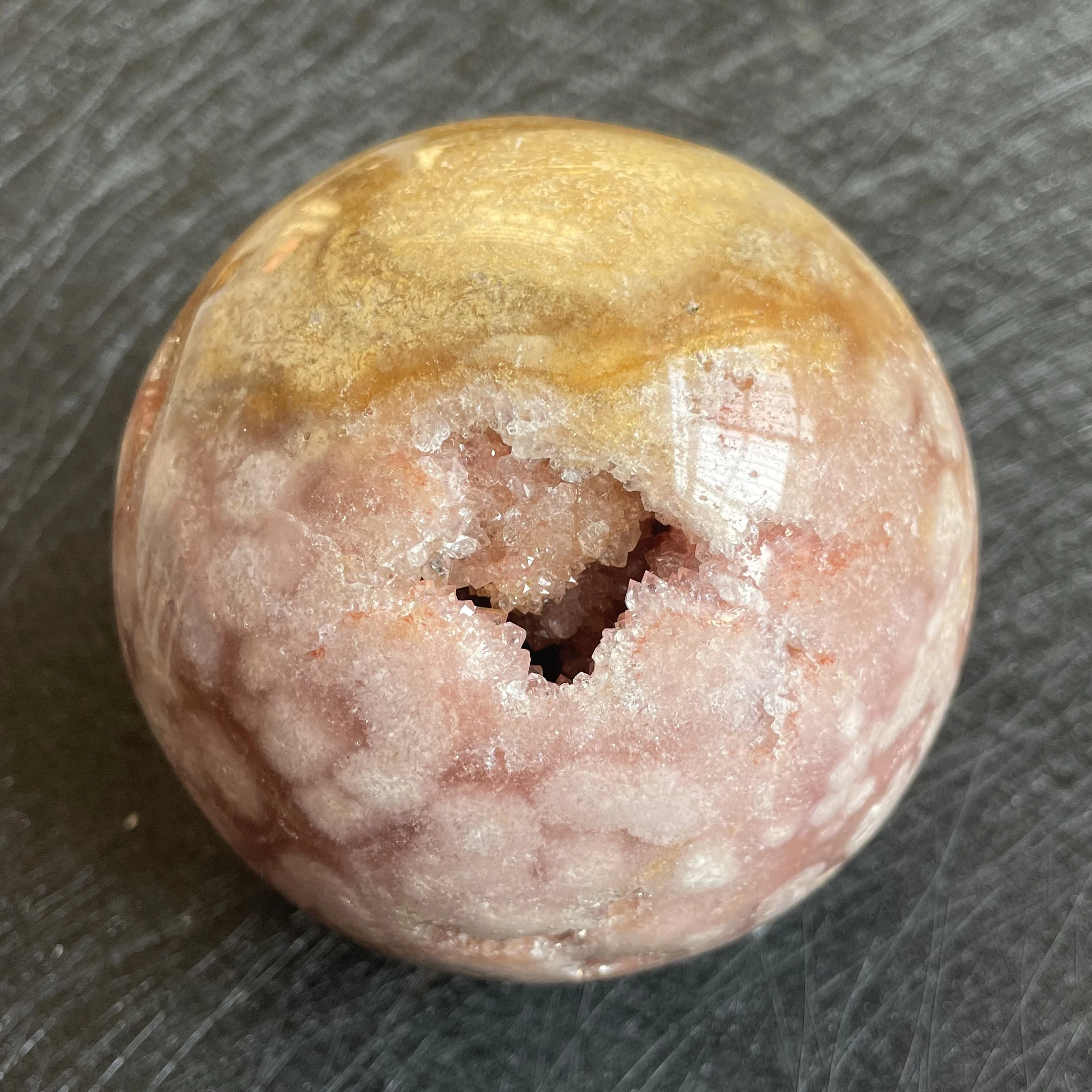 898 г натуральный аметистовый Кластер Розовый Сакура Агат Сфера открытый зуб шар