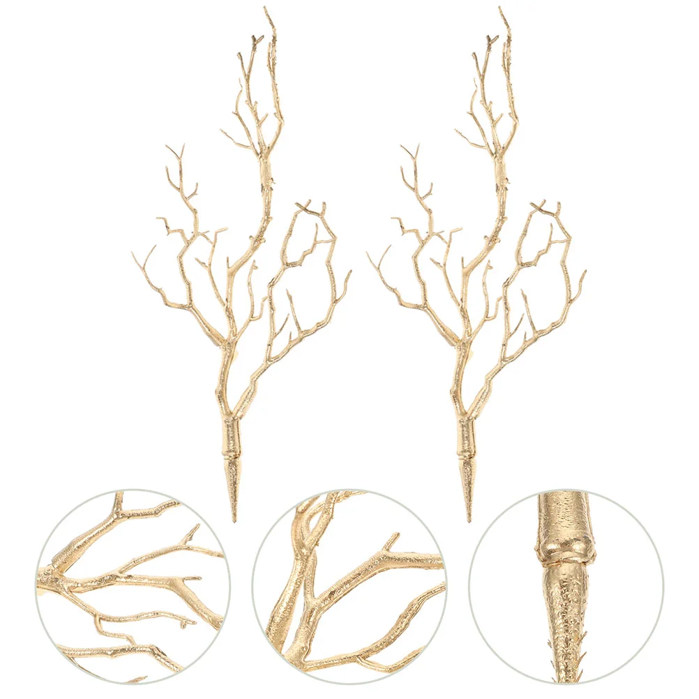 

2 Pcs Fake Branch Simulated Twigs Artificial Plants Plastic Home Decorative Branches