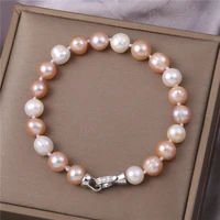 bracelet for women natural freshwater pearl beads high quality irregular shape punch loose beads for jewelry 17cm clasp bracelet