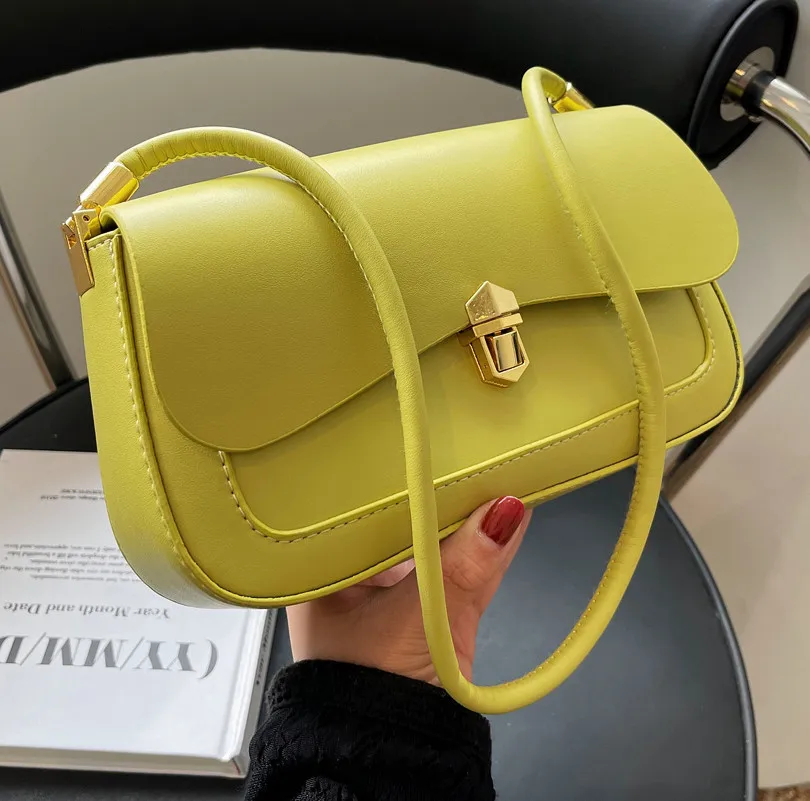 

Solid Color Urban Elegant Handbag Women's Leather Bag Shoulder Bag Messenger Bag Armpit Bag Female Designer Women Crossbody Bag