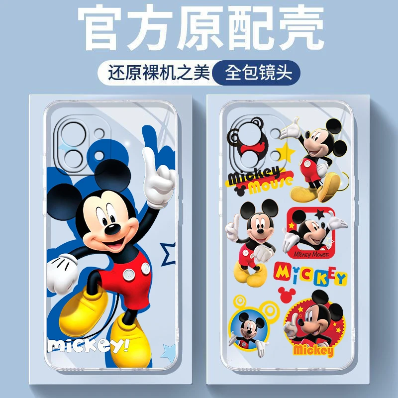 

Disney Cute Mickey Mouse For Xiaomi Mi 13 12 11 10 11T 10T 9T 9 8 Note 10 Ultra Pro Lite Transparent Silicone Phone Case Fundas