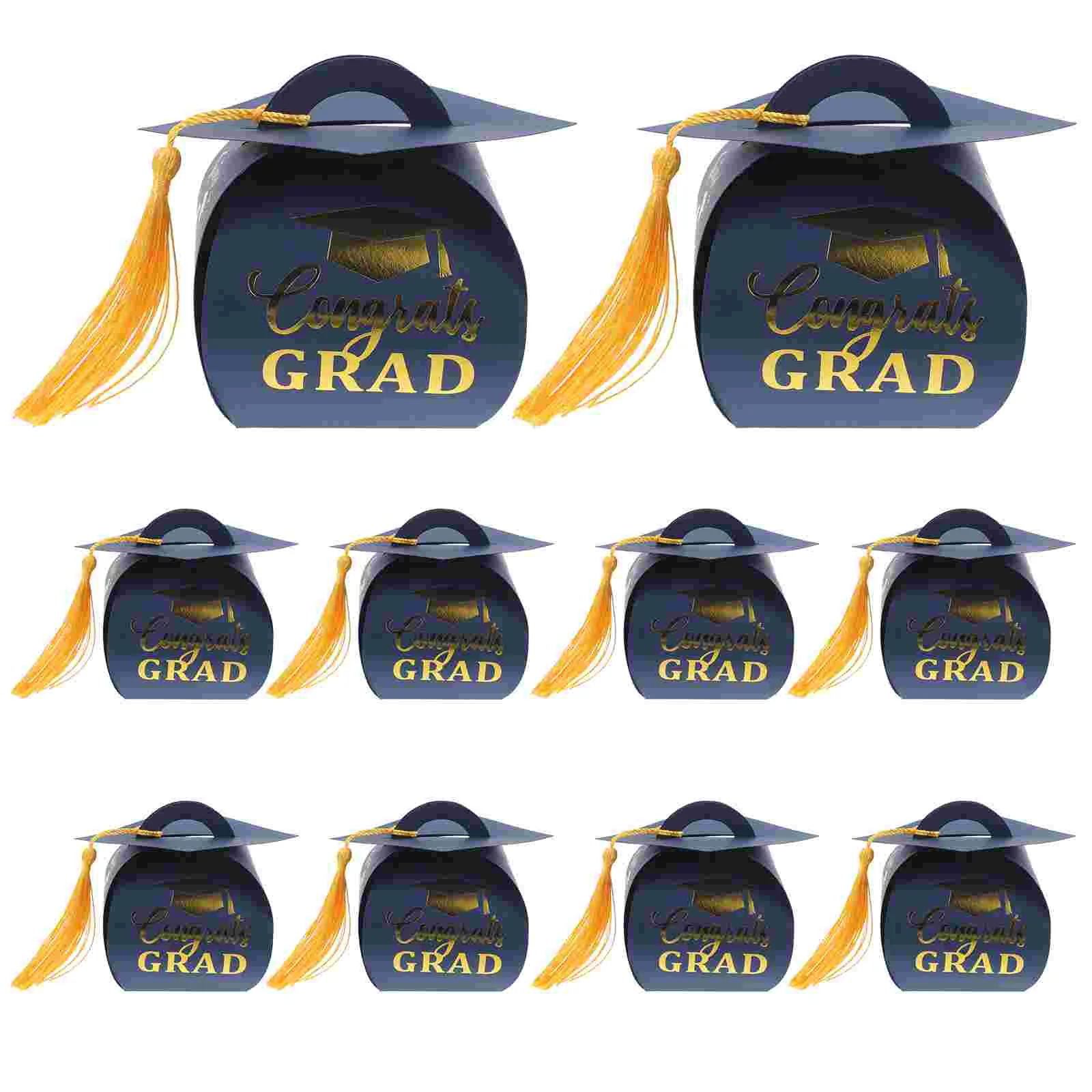

10pcs Graduation Caps Gift Box Graduation Party Favors Graduation Candy Boxes with Tassel