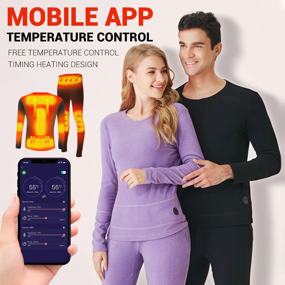 

Зимний жилет с подогревом, куртка с подогревом, костюм, нижнее белье, контроль температуры со смартфона, Термоодежда с USB, Мужская и Женская Теплая Лыжная одежда