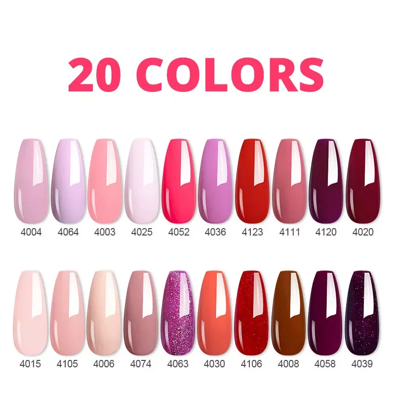 

NEW2022 20PCS Nail Gel Polish 8ml Pure Color Varnishes Soak Off Nail Gel Kit UV LED Vernis Semi Permanent Lakiery For Maincure