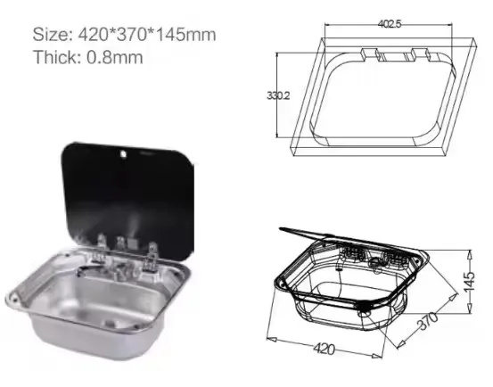 Яхта лодка кемпер дом на колесах автофургон раковина из нержавеющей стали со