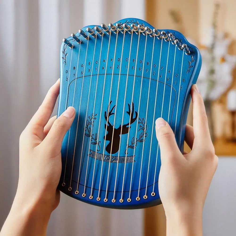 

Fingerplay Lyre Harp 17 Strings Harp Lyre Portable 17 Harp Piano With Musical Strings Beginner Lever Lyre Tuning Instrument W9b6