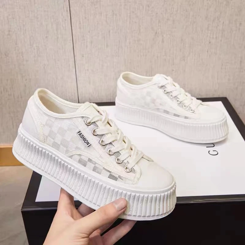 

Новинка весна-лето парусиновая обувь 2022 туфли на платформе кроссовки на шнуровке универсальные спортивные и повседневные женские туфли
