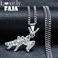steampunk insect mantis machinery stainless steel necklace mechanical punk hip hop silver color pendant necklaces jewelry n3726s