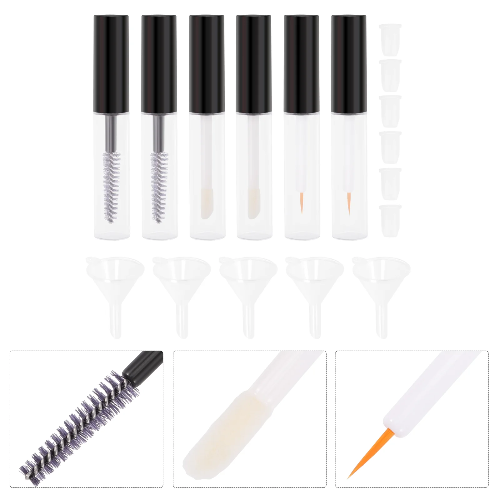 

Liquid Eyeliner Bottle Mascara Tubes Empty Eyelash Brush Mini Lip Gloss Bottles Wands