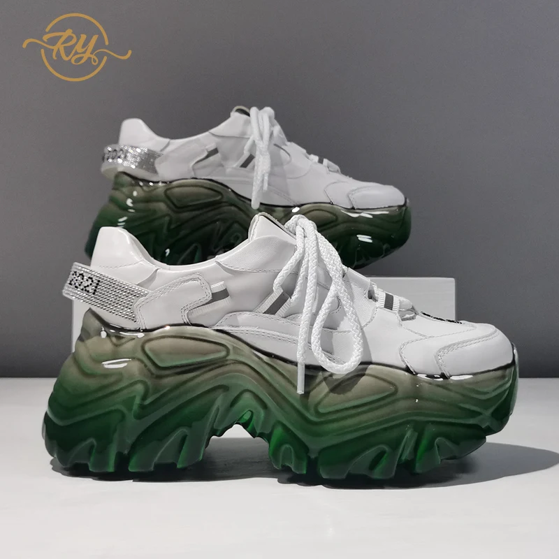 

RY-RELAA women's european shoes GENUINE LEATHER luxery shoes women platform sneakers 2022 springtime new style white shoes INS