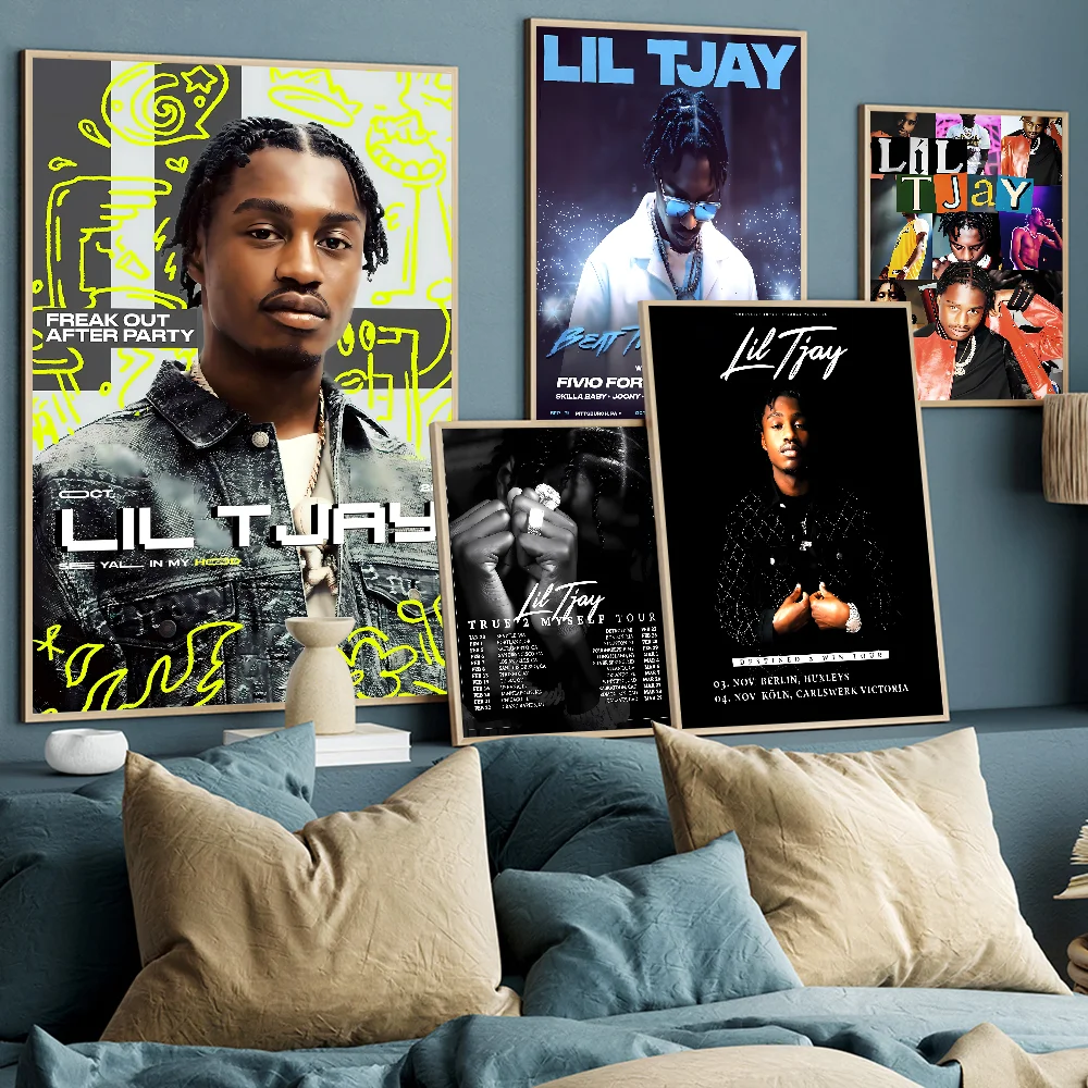 Классический Аниме-постер Rapper L-Lil T-Tjay оформление стен кофейни бара комнаты